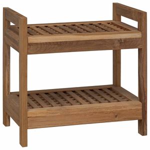 vidaXL Estante de ba&ntilde;o Natural 45 x 30 x 45 cm Madera de teca maciza