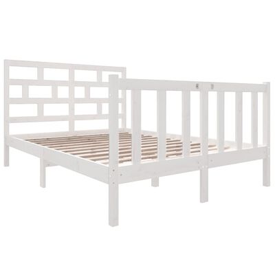 vidaXL Estructura de cama de madera maciza de pino blanco 140x190 cm