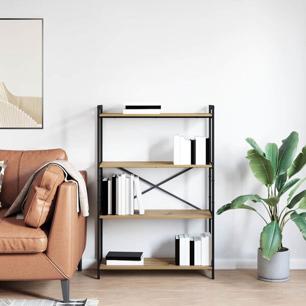 vidaXL Estante de libros Roble artesanal 80 x 30 x 120 cm