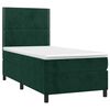 vidaXL Cama box spring colch&oacute;n y LED terciopelo verde oscuro 100x200cm