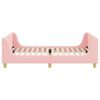 vidaXL Cama para ni&ntilde;os con cabecero Rosa 90 x 190 cm Tela de Oveja