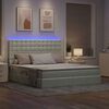 vidaXL Cama con almacenamiento y LED Gris Claro 160 x 200 cm