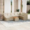 vidaXL Set de sof&aacute;s de jard&iacute;n 9 pzas con cojines rat&aacute;n sint&eacute;tico beige