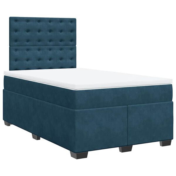 vidaXL Cama box spring con colch&oacute;n terciopelo azul 120x190 cm