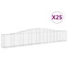 vidaXL Cestas de gaviones 25 uds forma de arco hierro 400x30x60/80 cm