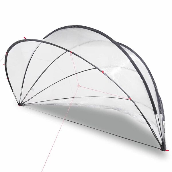 vidaXL C&uacute;pula para piscina Manual Transparente 472 x 460 x 229 cm PVC