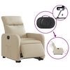 vidaXL Sillón eléctrico reclinable elevable de tela color crema