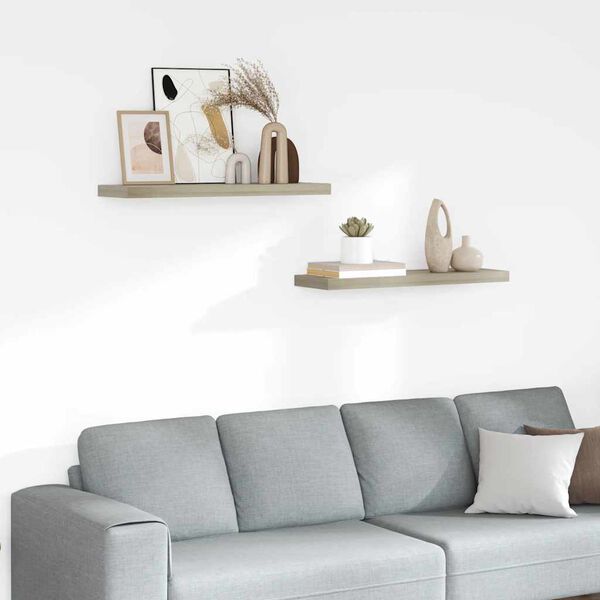 vidaXL Estantes flotantes de pared 4 uds MDF color roble 80x23,5x3,8cm