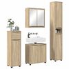 vidaXL Juego de muebles de ba&ntilde;o con caj&oacute;n con rueda 4 pcs Roble Sonoma