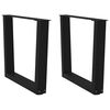 vidaXL Patas para mesa de centro en forma de V (2 unidades), color negro, 60 x (42-43,3) cm, acero