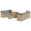 vidaXL Conjunto de sof&aacute; de jard&iacute;n con coj&iacute;n 10 pcs beige y gris claro