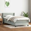 vidaXL Cama box spring con colch&oacute;n terciopelo gris claro 80x220 cm