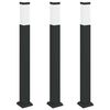 vidaXL Balizas de luz, 3 unidades, 80 cm, color negro, IP44