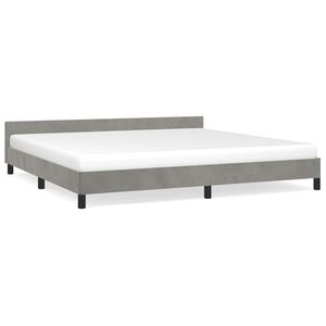 vidaXL Estructura de cama sin colch&oacute;n terciopelo gris claro 200x200 cm