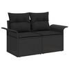 vidaXL Conjunto de sof&aacute; de jard&iacute;n con coj&iacute;n con almohada 10 pcs Negro
