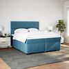 vidaXL Cama box spring con colch&oacute;n terciopelo azul 200x200 cm