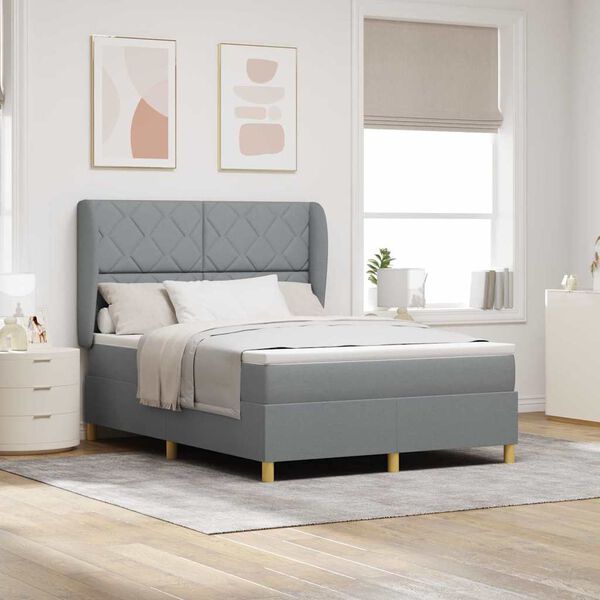 vidaXL Cama con Somier y Colch&oacute;n Gris Oscuro 90x190 cm de Tela tela