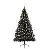 vidaXL &Aacute;rbol de Navidad Artificial Preiluminado Negro 180 cm PVC