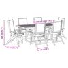vidaXL Juego comedor de jard&iacute;n 7 pzas madera maciza acacia y textileno