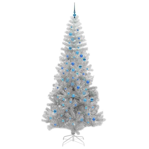 vidaXL &Aacute;rbol de Navidad con 300 LED con soporte Plateado 240 cm PET