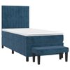 vidaXL Cama box spring con colch&oacute;n terciopelo azul oscuro 100x200 cm