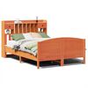 vidaXL Cama con estanter&iacute;a sin colch&oacute;n madera maciza marr&oacute;n 150x200 cm