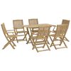 vidaXL Juego de comedor para jard&iacute;n 7 piezas madera maciza acacia
