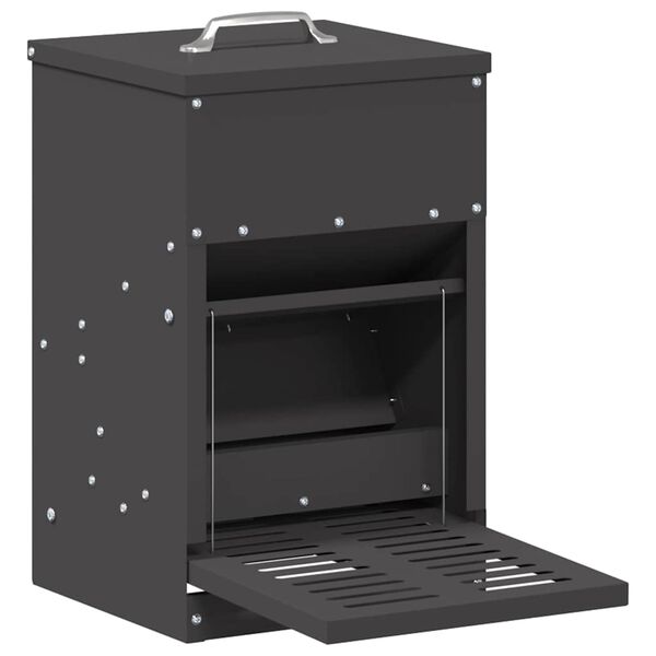 vidaXL Comedero de Pedal para Pollos Negro 25 x 42 x 40 cm