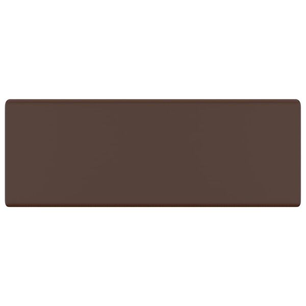 vidaXL Lavabo cuadrado rebosadero cer&aacute;mica marr&oacute;n oscuro mate 41x41 cm