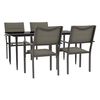 vidaXL Juego de comedor para jard&iacute;n 5 piezas acero y textilene negro