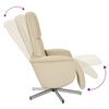 vidaXL Sill&oacute;n reclinable de masaje con reposapi&eacute;s tela color crema