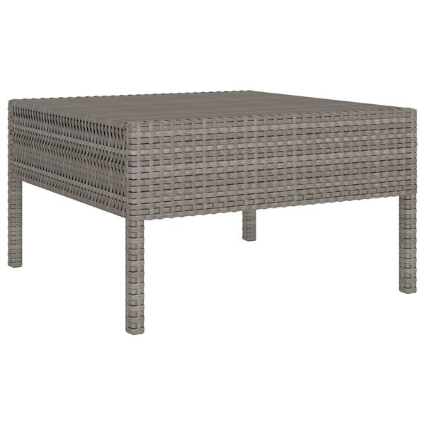 vidaXL Set de muebles de jardín 5 pzas y cojines ratán sintético gris