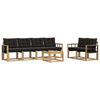 vidaXL Conjunto de sof&aacute;s de exterior 7 uds. Blanco y Negro