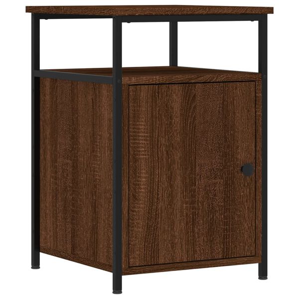 vidaXL Mesita de noche madera contrachapada marr&oacute;n roble 40x42x60 cm