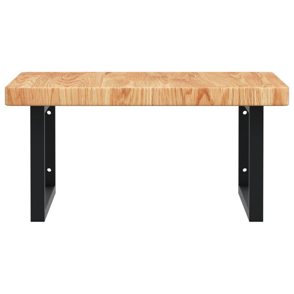 vidaXL Estante de lavabo de pared de acero y madera maciza de roble