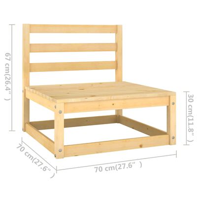 vidaXL Juego de muebles de jardín 11 piezas madera pino maciza