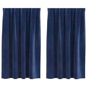 vidaXL Cortinas opacas 2 uds. Azul Oscuro 140 x 140 cm Terciopelo