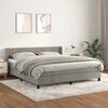 vidaXL Cama box spring con colch&oacute;n terciopelo gris claro 180x200 cm
