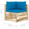 vidaXL Muebles de jard&iacute;n 11 piezas con cojines madera impregnada verde