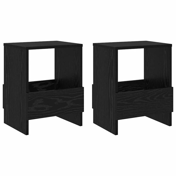 vidaXL Estante de revistas 2 pcs Roble Negro 35 x 30 x 45 cm