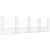 vidaXL Cesta de gaviones forma de U 5 postes de hierro 500x20x150 cm
