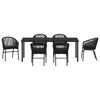 vidaXL Conjunto de Comedor de Jard&iacute;n 7 pcs Negro