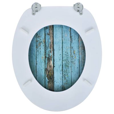 vidaXL Asiento de inodoro WC con tapa de MDF diseño de madera vieja