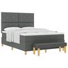 vidaXL Cama tipo Box Spring con colch&oacute;n Gris oscuro 140 x 200 cm tela
