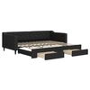 vidaXL Sof&aacute; cama nido con cajones tela negro 90x200 cm