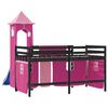 vidaXL Cama alta para niños con torre madera pino rosa 80x200 cm