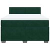 vidaXL Cama box spring con colch&oacute;n terciopelo verde oscuro 140x200 cm