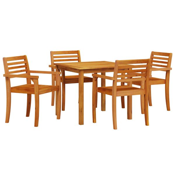 vidaXL Conjunto de Comedor de Jard&iacute;n 5 pcs Marr&oacute;n