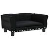 vidaXL Cama para perros de cuero sint&eacute;tico negra 70x45x30 cm
