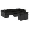 vidaXL Set de sof&aacute;s de jard&iacute;n y cojines 13 pzas rat&aacute;n sint&eacute;tico negro